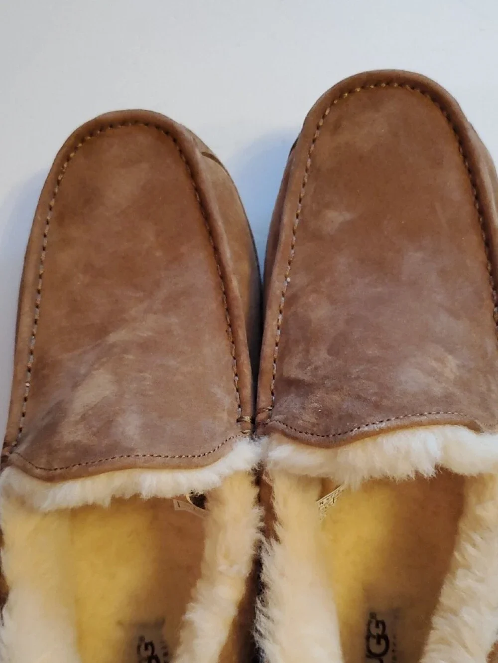 UGG Men's Chestnut Suede Shearling-Lined Slip-On Loafers